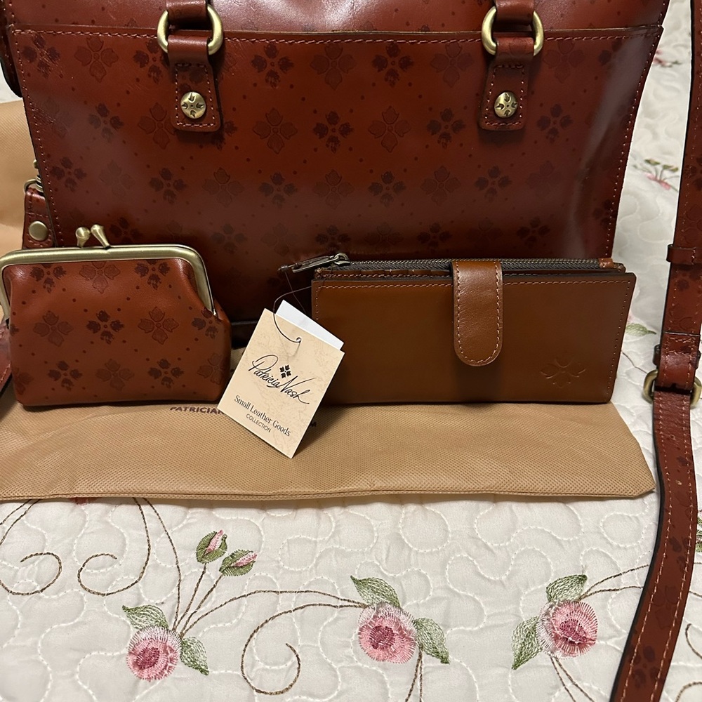 Patricia Nash Brown Leather Women's Bag Set